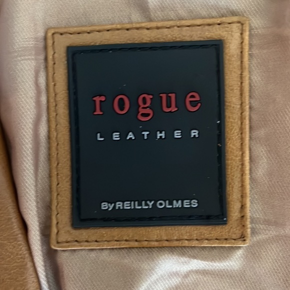 Vintage Rogue Leather by Reilly Olmes Camel Brown Leather Jacket. - Picture 6 of 12